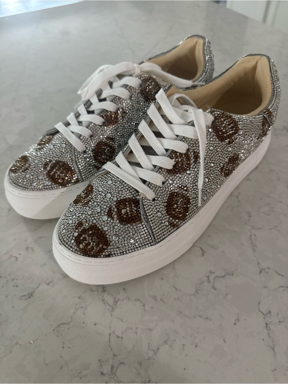 Betsey Johnson Football Platform Sneakers with White Laces